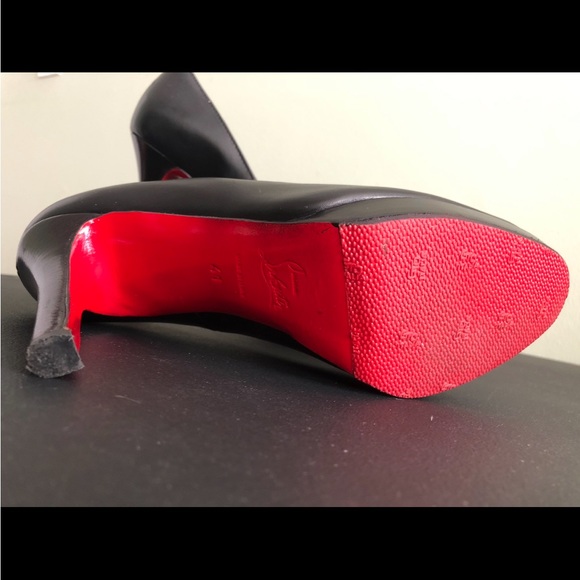 Christian Louboutin black leather Bruges platform heels - Picture 5 of 11